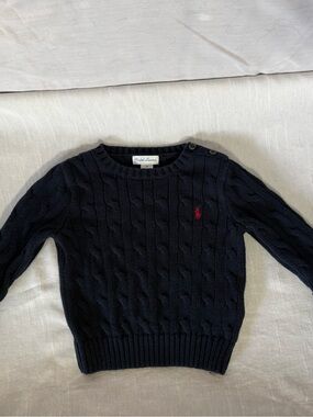 Ralph Lauren Baby Navy Cable-Knit Sweater
